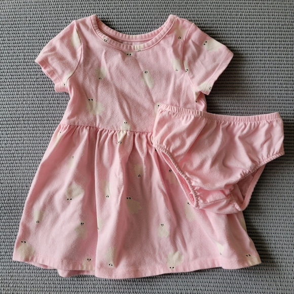 Cat & Jack Other - 👶🏼 4/$10 12-18 month Halloween pink ghost dress and bloomers diaper cover